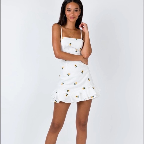 Princess Polly Dresses Princess Polly Chamberlain White Daisy Dress